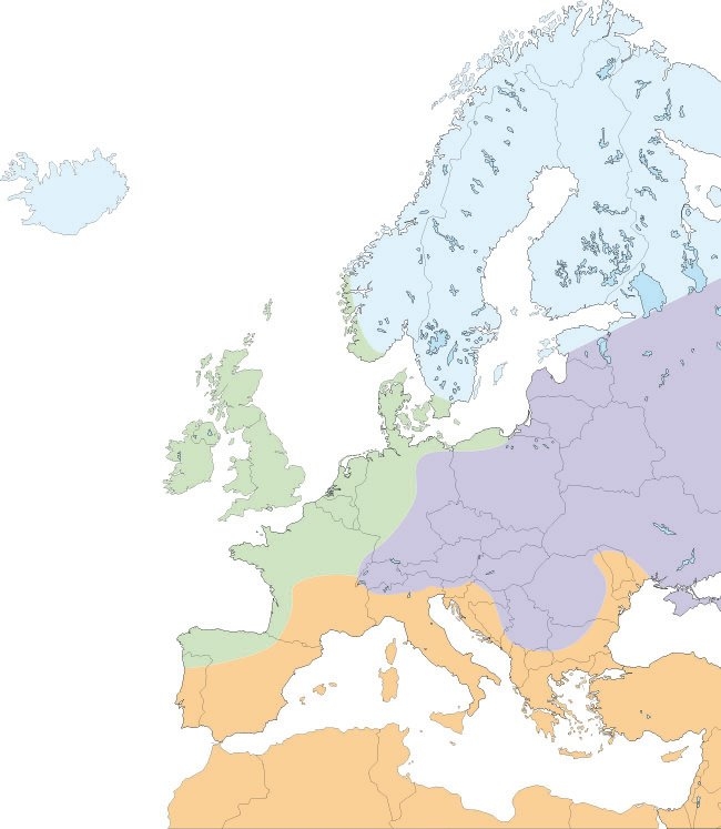 Europe Map Climate zones